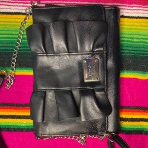 Black cross body clutch